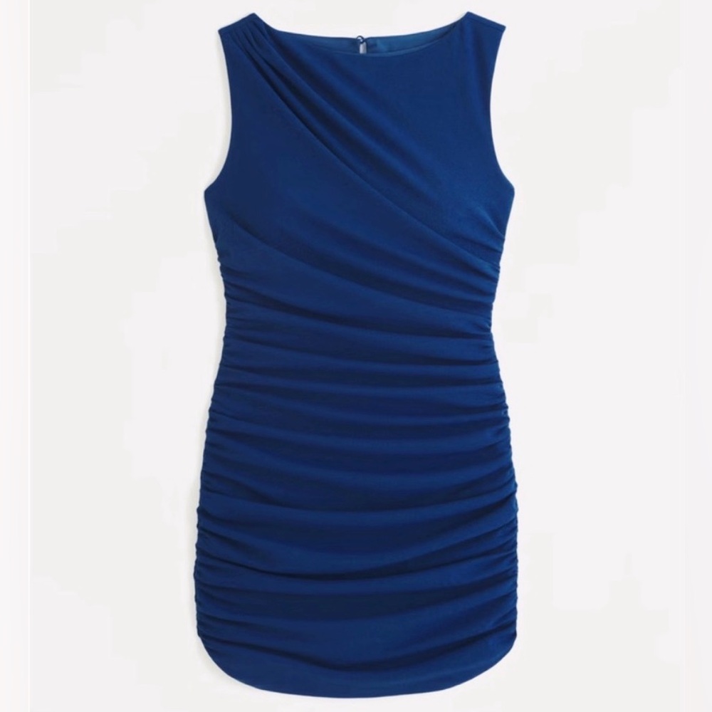Abercrombie & Fitch Navy Ruched Mini Dress, Size Small